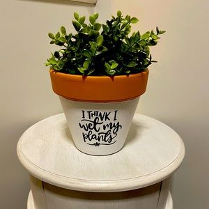I Think I Wet My Plants 6 inch Clay Pot